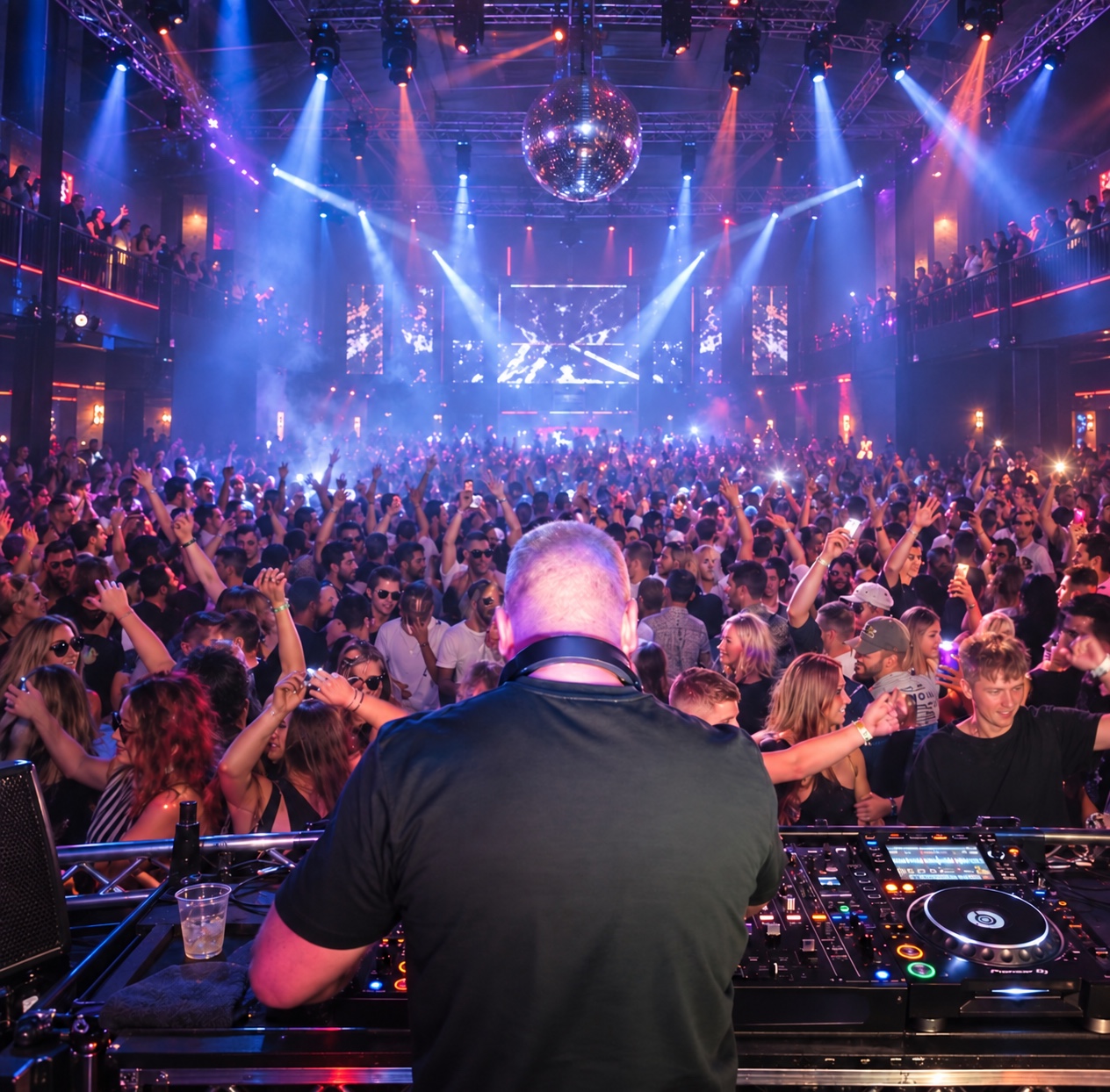 Danny Dubbz promotional artwork overlooking a club crowd